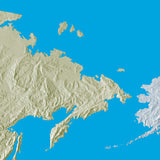 Mountain High Map # 606 world vdg low contrast colorized relief basd on political outline