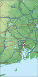 USA State Relief and Vector Map Package of Rhode Island - Photoshop JPEG and Illustrator EPS