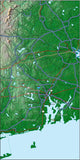 USA State Relief and Vector Map Package of Rhode Island - Photoshop JPEG and Illustrator EPS