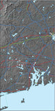 USA State Relief and Vector Map Package of Rhode Island - Photoshop JPEG and Illustrator EPS