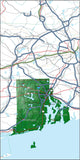 USA State Relief and Vector Map Package of Rhode Island - Photoshop JPEG and Illustrator EPS