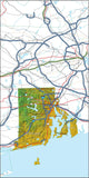 USA State Relief and Vector Map Package of Rhode Island - Photoshop JPEG and Illustrator EPS