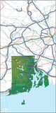 USA State Relief and Vector Map Package of Rhode Island - Photoshop JPEG and Illustrator EPS
