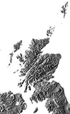 Photoshop JPEG Relief map and Illustrator EPS vector map Scotland Northern Ireland North England - Photoshop JPEG