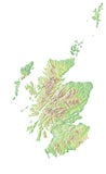 Photoshop JPEG Relief map and Illustrator EPS vector map Scotland Northern Ireland North England - Photoshop JPEG