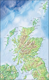 Photoshop JPEG Relief map and Illustrator EPS vector map Scotland, Northern Ireland, North England