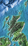 Photoshop JPEG Relief map and Illustrator EPS vector map Scotland Northern Ireland North England - Photoshop JPEG