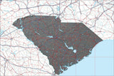 USA State Relief and Vector Map Package of South Carolina - Photoshop JPEG and Illustrator EPS