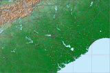 USA State Relief and Vector Map Package of South Carolina - Photoshop JPEG and Illustrator EPS