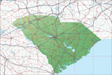 USA State Relief and Vector Map Package of South Carolina - Photoshop JPEG and Illustrator EPS