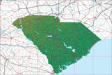 USA State Relief and Vector Map Package of South Carolina - Photoshop JPEG and Illustrator EPS