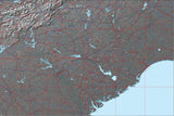 USA State Relief and Vector Map Package of South Carolina - Photoshop JPEG and Illustrator EPS