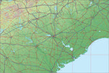 USA State Relief and Vector Map Package of South Carolina - Photoshop JPEG and Illustrator EPS