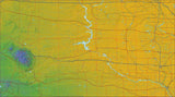 USA State Relief and Vector Map Package of South Dakota - Photoshop JPEG and Illustrator EPS