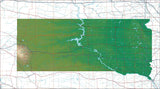 USA State Relief and Vector Map Package of South Dakota - Photoshop JPEG and Illustrator EPS