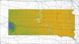 USA State Relief and Vector Map Package of South Dakota - Photoshop JPEG and Illustrator EPS