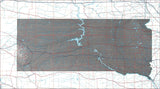 USA State Relief and Vector Map Package of South Dakota - Photoshop JPEG and Illustrator EPS