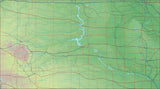 USA State Relief and Vector Map Package of South Dakota - Photoshop JPEG and Illustrator EPS