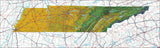 USA State Relief and Vector Map Package of Tennessee - Photoshop JPEG and Illustrator EPS