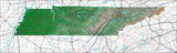 USA State Relief and Vector Map Package of Tennessee - Photoshop JPEG and Illustrator EPS