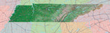 USA State Relief and Vector Map Package of Tennessee - Photoshop JPEG and Illustrator EPS
