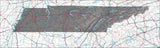 USA State Relief and Vector Map Package of Tennessee - Photoshop JPEG and Illustrator EPS