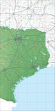 USA State Relief and Vector Map Package of Texas (East) - Photoshop JPEG and Illustrator EPS