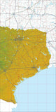 USA State Relief and Vector Map Package of Texas (East) - Photoshop JPEG and Illustrator EPS