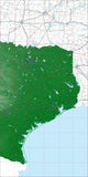 USA State Relief and Vector Map Package of Texas (East) - Photoshop JPEG and Illustrator EPS