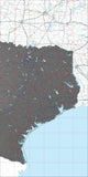 USA State Relief and Vector Map Package of Texas (East) - Photoshop JPEG and Illustrator EPS