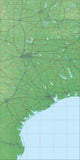 USA State Relief and Vector Map Package of Texas (East) - Photoshop JPEG and Illustrator EPS