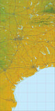 USA State Relief and Vector Map Package of Texas (East) - Photoshop JPEG and Illustrator EPS