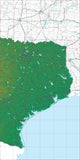 USA State Relief and Vector Map Package of Texas (East) - Photoshop JPEG and Illustrator EPS