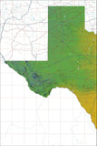 USA State Relief and Vector Map Package of Texas (West) - Photoshop JPEG and Illustrator EPS