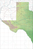 USA State Relief and Vector Map Package of Texas (West) - Photoshop JPEG and Illustrator EPS