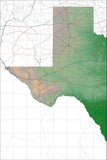 USA State Relief and Vector Map Package of Texas (West) - Photoshop JPEG and Illustrator EPS