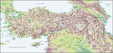 Photoshop JPEG Relief map and Illustrator EPS vector map Turkey - Photoshop JPEG Illustrator EPS Vector