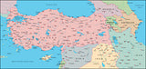 Photoshop JPEG Relief map and Illustrator EPS vector map Turkey - Photoshop JPEG Illustrator EPS Vector
