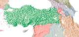 Photoshop JPEG Relief map and Illustrator EPS vector map Turkey - Photoshop JPEG Illustrator EPS Vector