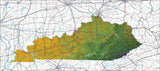 USA State Relief and Vector Map Package of Kentucky - Photoshop JPEG and Illustrator EPS