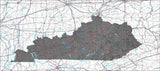 USA State Relief and Vector Map Package of Kentucky - Photoshop JPEG and Illustrator EPS