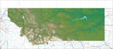 USA State Relief and Vector Map Package of Montana - Photoshop JPEG and Illustrator EPS
