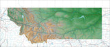 USA State Relief and Vector Map Package of Montana - Photoshop JPEG and Illustrator EPS