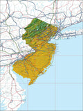 USA State Relief and Vector Map Package of New Jersey - Photoshop JPEG and Illustrator EPS