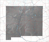 USA State Relief and Vector Map Package of New Mexico - Photoshop JPEG and Illustrator EPS
