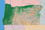 Photoshop JPEG and Illustrator EPS USA State Relief and Vector Map Package of Oregon