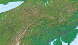 USA State Relief and Vector Map Package of Pennsylvania - Photoshop JPEG and Illustrator EPS