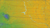 USA State Relief and Vector Map Package of South Dakota - Photoshop JPEG and Illustrator EPS