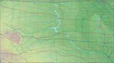USA State Relief and Vector Map Package of South Dakota - Photoshop JPEG and Illustrator EPS