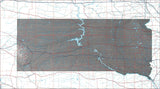 USA State Relief and Vector Map Package of South Dakota - Photoshop JPEG and Illustrator EPS